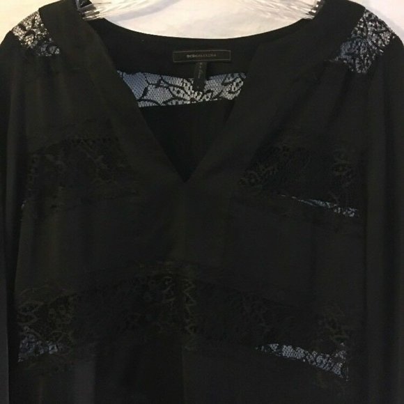 BCBG Max Azria Erid Black Lace Insert Tunic - Picture 5 of 7